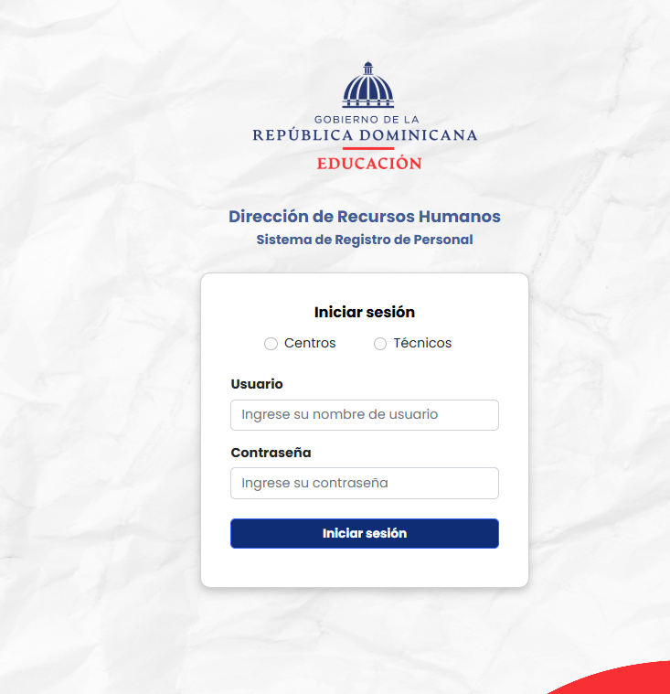 SISTEMA DE REGISTRO DE PERSONAL